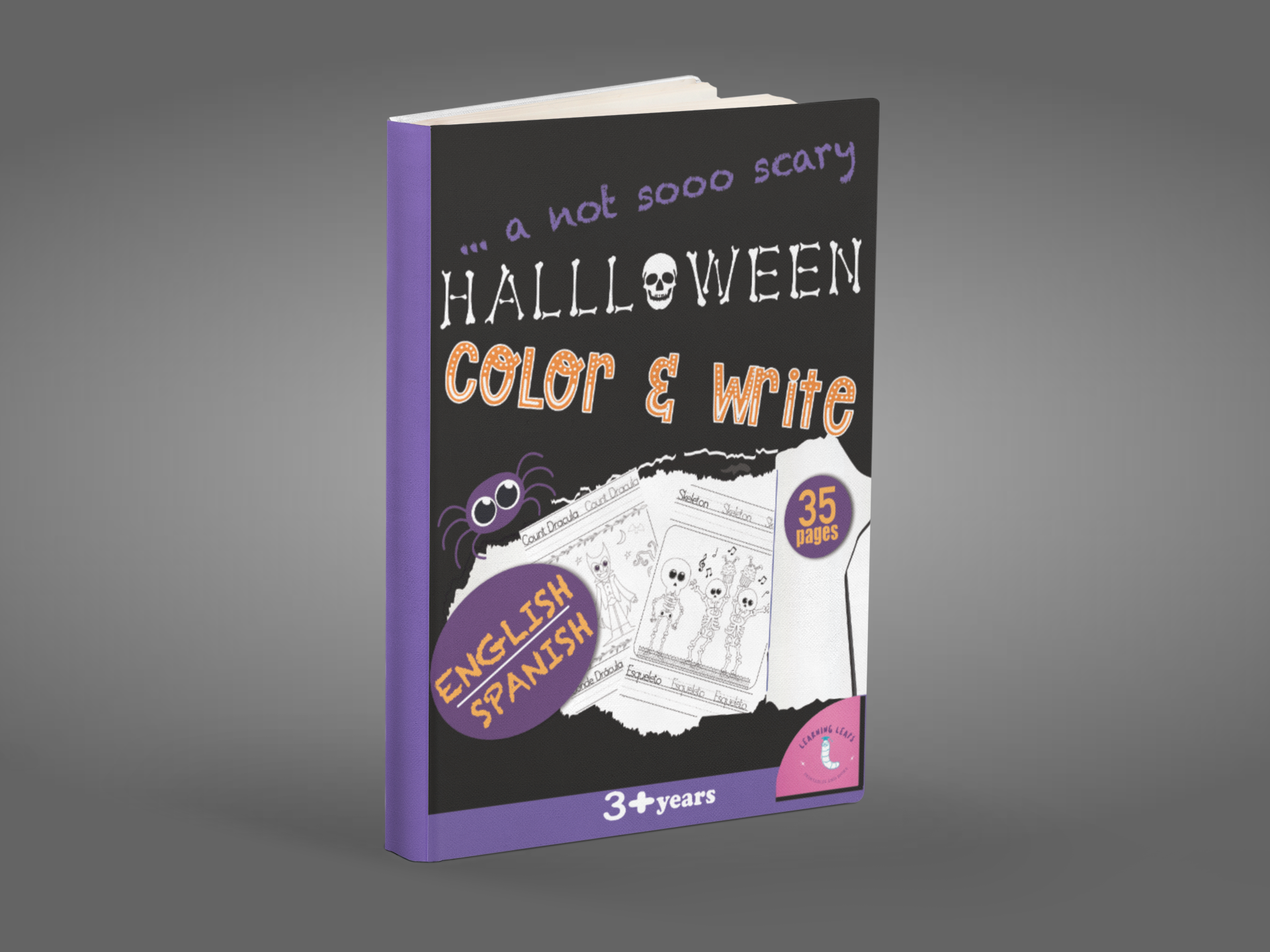 Book Cover created for a bilingual halloween workbook targeted at early primary school aged children. The book can be found in Book covers